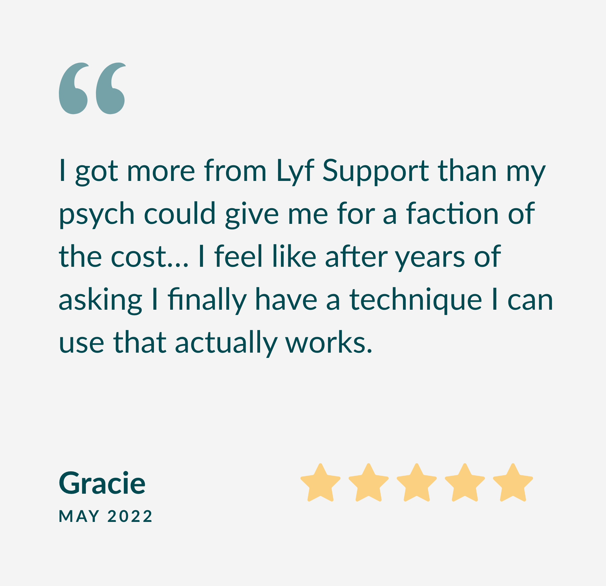 Testimonial – Gracie